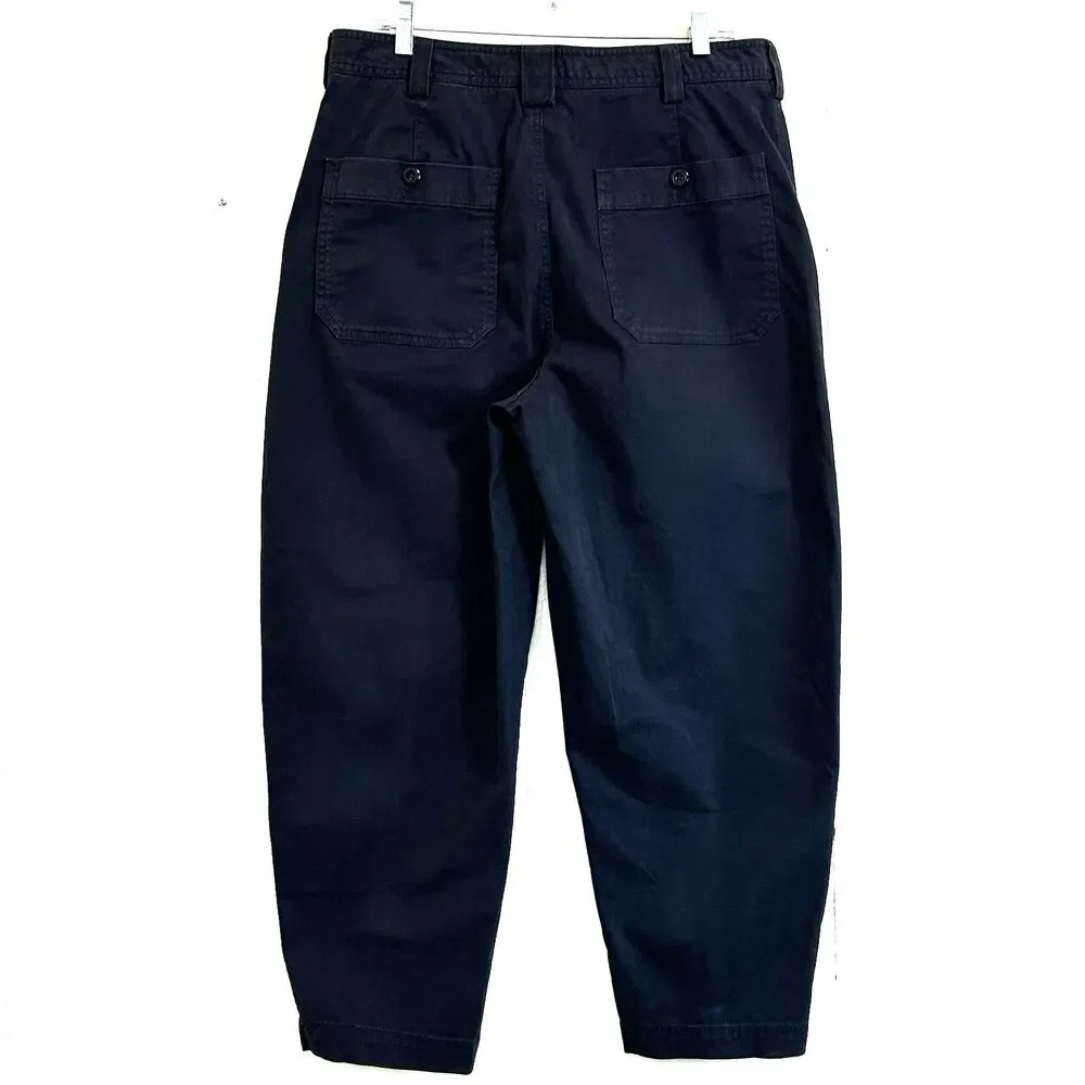 Banana Republic Women Barrel Pant Size 10 Dark Gray High Rise Tapered Pants - Picture 2 of 14